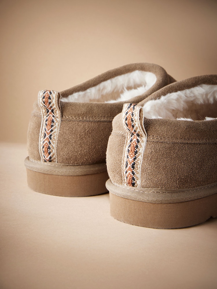 Taupe Brown Signature Suede Slippers - Image 5 of 5