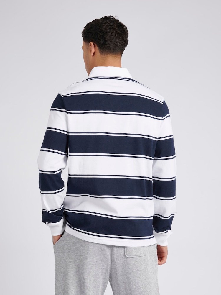 U.S. Polo Assn. Regular Fit Mens 100% Cotton Striped Rugby Shirt - صورة 2 من 8