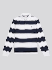 U.S. Polo Assn. Regular Fit Mens 100% Cotton Striped Rugby Shirt - صورة 5 من 8