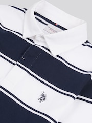 U.S. Polo Assn. Regular Fit Mens 100% Cotton Striped Rugby Shirt - صورة 7 من 8
