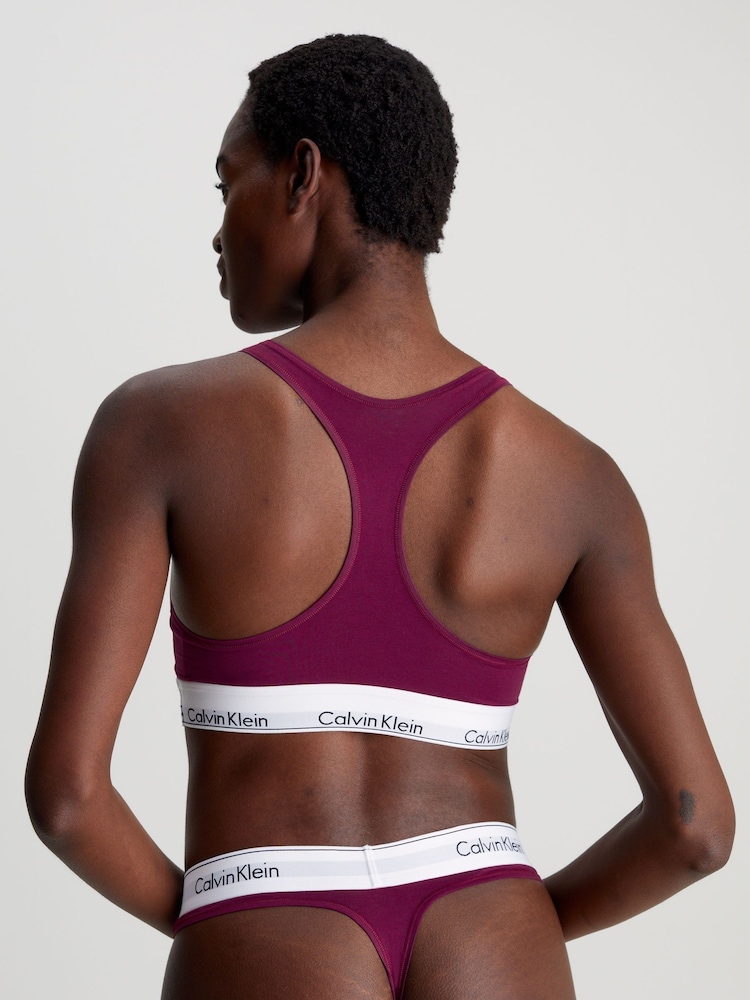 Calvin Klein Purple Modern Cotton Logo Bralette - Image 2 of 4