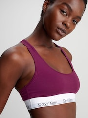 Calvin Klein Purple Modern Cotton Logo Bralette - Image 3 of 4