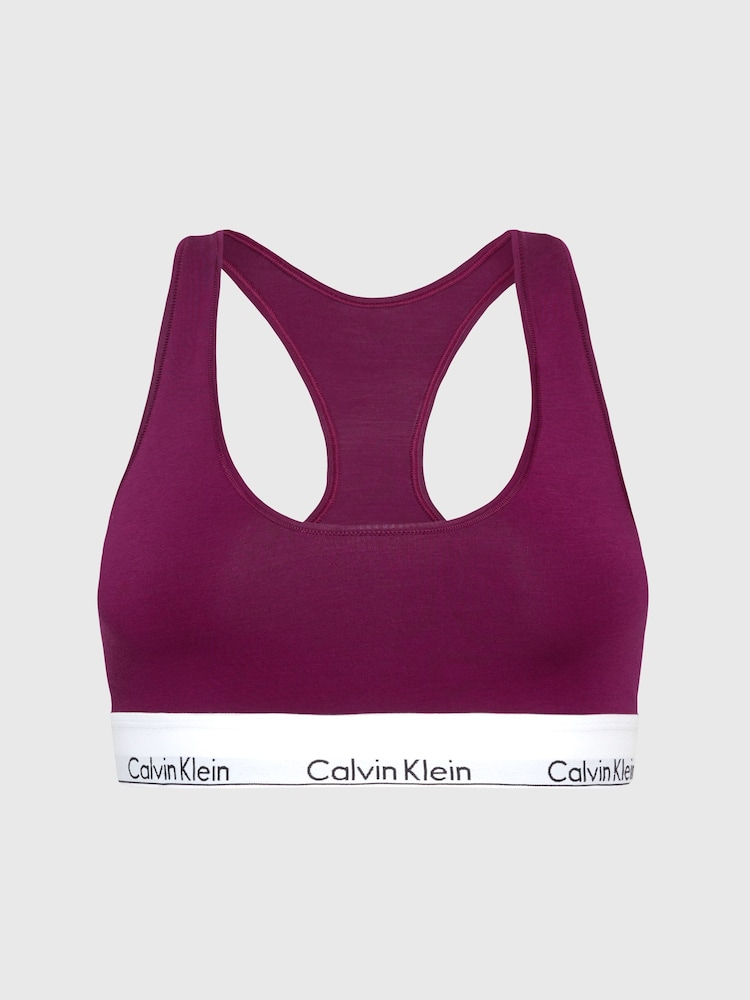 Calvin Klein Purple Modern Cotton Logo Bralette - Image 4 of 4