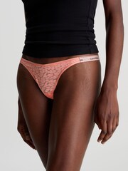 Calvin Klein Orange Lace String Thong - Image 1 of 4