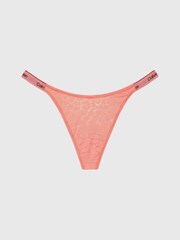 Calvin Klein Orange Lace String Thong - Image 4 of 4