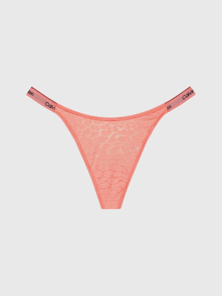 Calvin Klein Orange Lace String Thong - Image 4 of 4