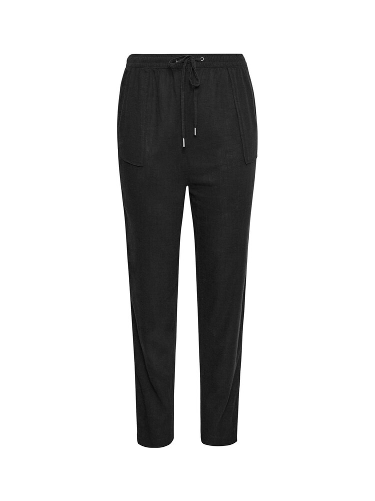 Yours Curve Black Linen Viscose Joggers - Image 5 of 6
