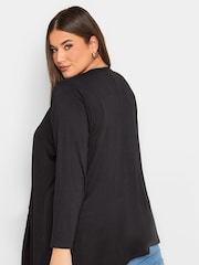 Yours Curve Black Waterfall Cardigan - Image 2 of 8