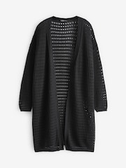 Yours Curve Black Midi Crochet Cardigan - Image 5 of 5
