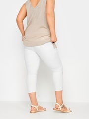 Yours Curve White Cropped Jenny Stretch Jeggings - Image 2 of 6