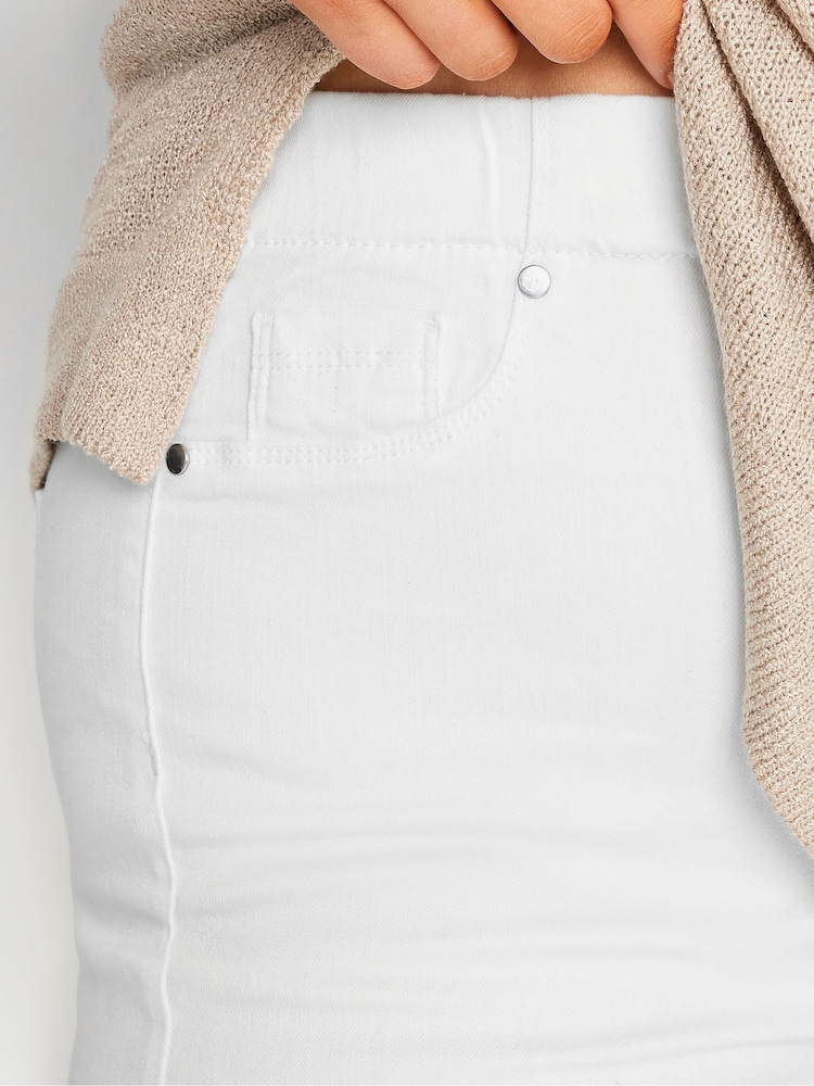 Yours Curve White Cropped Jenny Stretch Jeggings - Image 4 of 6