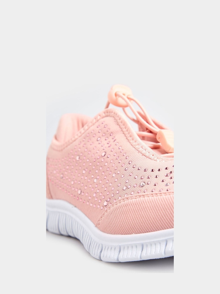 Pink - Yours Curve Titania Turnschuhe mit Schmucksteinen in extraweiter Passform - Bild 5 von 5 Pink - Yours Curve Titania Turnschuhe mit Schmucksteinen in extraweiter Passform - Bild 5 von 5