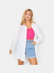 Yours Curve White Broderie Shirt - Image 1 of 4