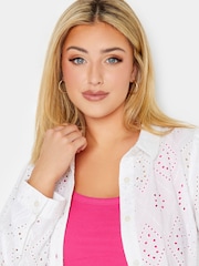 Yours Curve White Broderie Shirt - Image 4 of 4