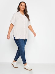 Yours Curve White 100% Cotton Chambray Shirt - Image 4 of 4