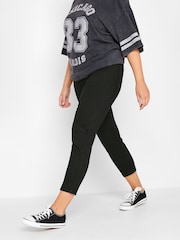 Negru - Yours Curve Decupat/Trei sferturi Jenny Mulați/Elastici Jeggings - Image 3 of 7