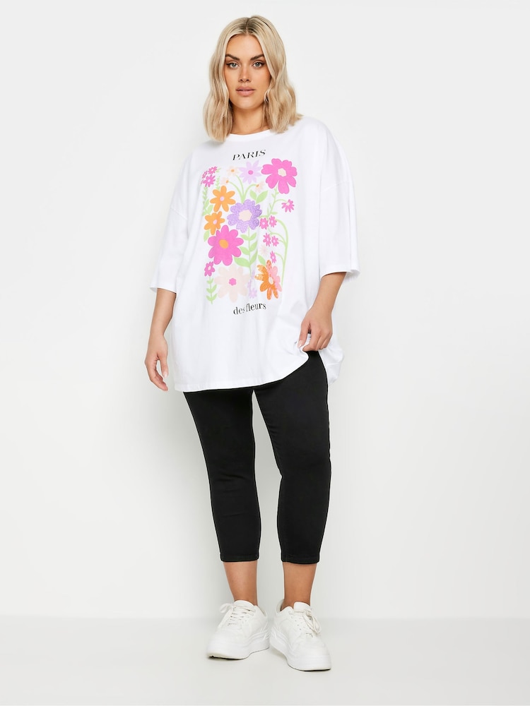 Yours Curve Black Cropped Jenny Stretch Jeggings - Image 5 of 7