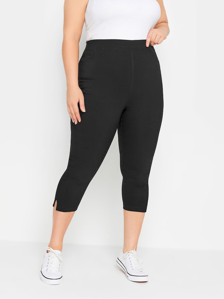 Negro - Pantalones capri elásticos sin cierres Bengaline de Yours Curve - Imagen 1 de 5 Negro - Pantalones capri elásticos sin cierres Bengaline de Yours Curve - Imagen 1 de 5
