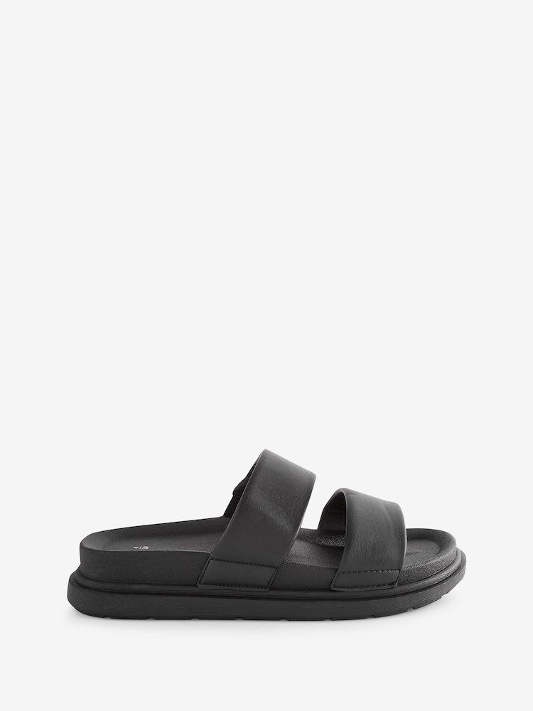 Yours Curve Black Extra-Wide Fit Two Strap Colour Drench Sandals - Image 1 of 5
