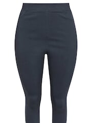 Yours Curve Blue Bengaline Cropped Stetch Pull-Ons Trousers - Image 5 of 5
