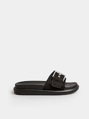 Yours Curve Black Wide Fit Colour Drench Buckle Mules - Image 2 of 5
