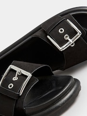 Yours Curve Black Wide Fit Colour Drench Buckle Mules - Image 5 of 5