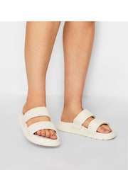 Yours Curve White Extra-Wide Fit Two Strap Colour Drench Sandals - Image 1 of 5