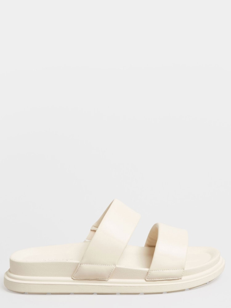 Yours Curve White Extra-Wide Fit Two Strap Colour Drench Sandals - Image 2 of 5