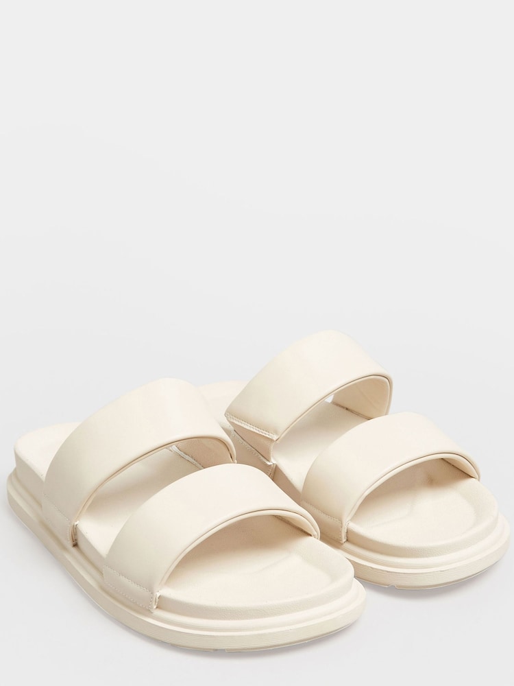 Yours Curve White Extra-Wide Fit Two Strap Colour Drench Sandals - Image 3 of 5