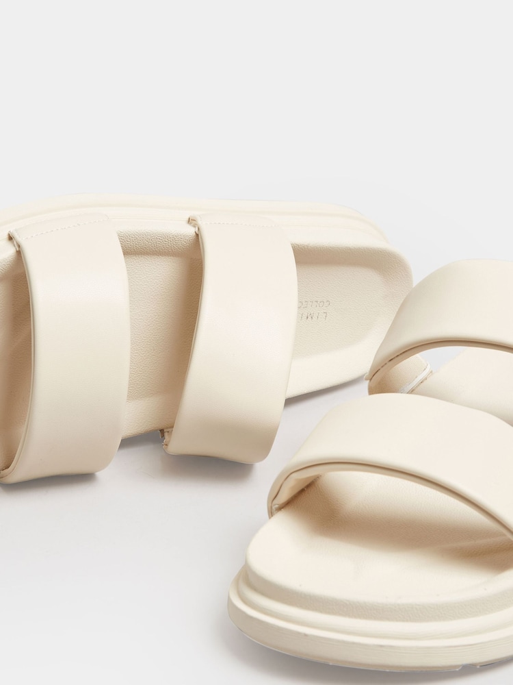 Yours Curve White Extra-Wide Fit Two Strap Colour Drench Sandals - Image 5 of 5