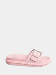 Yours Curve Pink Extra Wide Fit Colour Drench Buckle Mules - Image 2 of 5