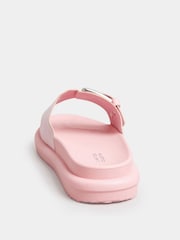 Yours Curve Pink Extra Wide Fit Colour Drench Buckle Mules - Image 4 of 5