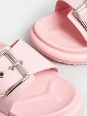 Yours Curve Pink Extra Wide Fit Colour Drench Buckle Mules - Image 5 of 5