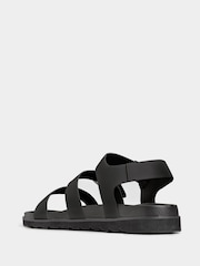 Yours Curve Black Extra Wide Fit Lala Buckle Footbed Sandals - Image 3 of 5