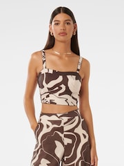 Forever New Brown 100% Cotton Pure Linen Patricia Printed Top - Image 2 of 5