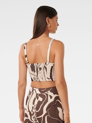 Forever New Brown 100% Cotton Pure Linen Patricia Printed Top - Image 4 of 5
