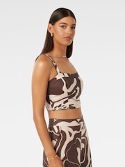Forever New Brown 100% Cotton Pure Linen Patricia Printed Top - Image 5 of 5