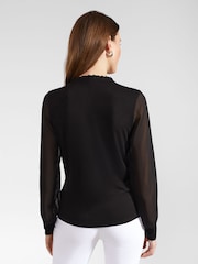 Hobbs Black Frill Neck Talisa Top - Image 2 of 4