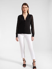 Hobbs Black Frill Neck Talisa Top - Image 3 of 4