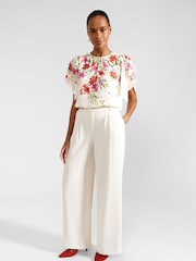 Hobbs Cream Frederica Trousers - Image 1 of 4
