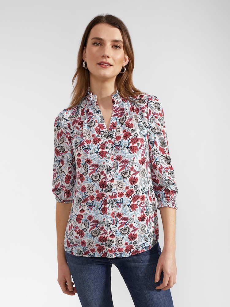 Hobbs White Giovanna Blouse - Image 1 of 4 Hobbs White Giovanna Blouse - Image 1 of 4