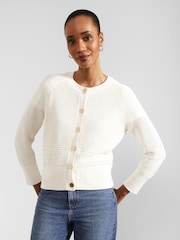 Hobbs Cream 100% Cotton Florentina Cardigan - Image 1 of 4