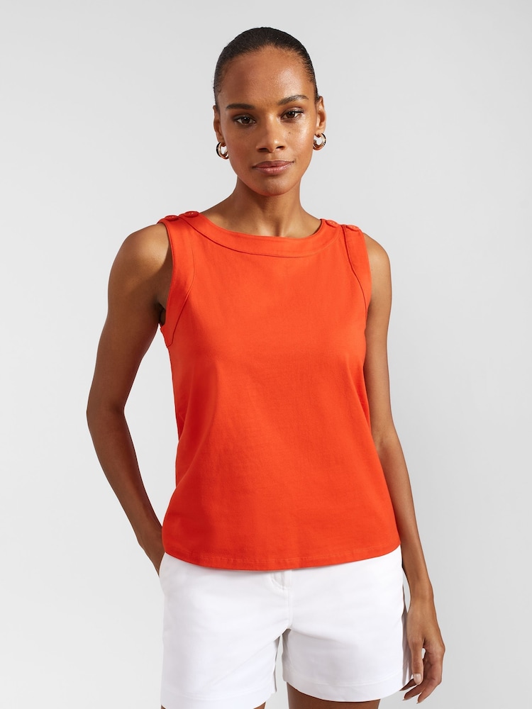 Hobbs Red Maddy Tank 100% Cottton Top - Image 1 of 4 Hobbs Red Maddy Tank 100% Cottton Top - Image 1 of 4