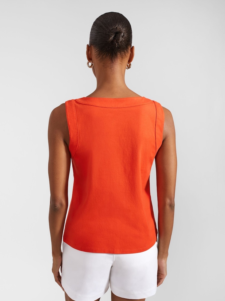 Hobbs Red Maddy Tank 100% Cottton Top - Image 2 of 4 Hobbs Red Maddy Tank 100% Cottton Top - Image 2 of 4