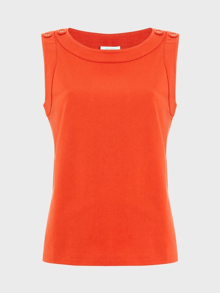 Hobbs Red Maddy Tank 100% Cottton Top - Image 4 of 4 Hobbs Red Maddy Tank 100% Cottton Top - Image 4 of 4