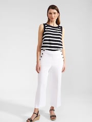 Hobbs White Petite Petite Simone Crop Trousers - Image 1 of 4