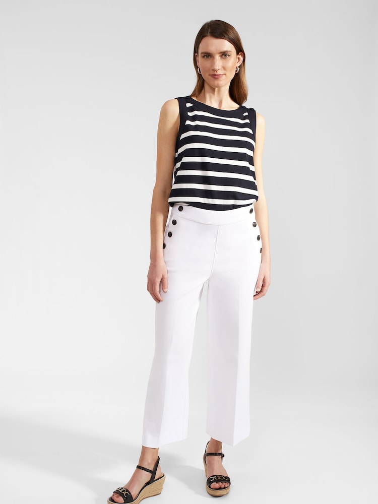 Hobbs White Petite Petite Simone Crop Trousers - Image 1 of 4