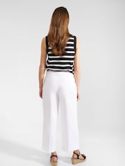Hobbs White Petite Petite Simone Crop Trousers - Image 3 of 4