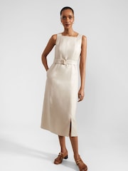 Hobbs Brown Roberta Linen Dress - Image 3 of 6