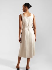Hobbs Brown Roberta Linen Dress - Image 4 of 6